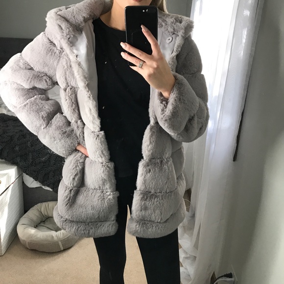 bcbg fur jacket